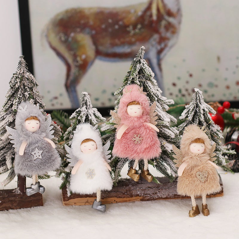Angel with Wings Pendants Ornament Christmas Tree Hanging Sign Merry Christmas Xmas Tree Hanging Decorations DIY Xmas Party Ornaments - Image 5