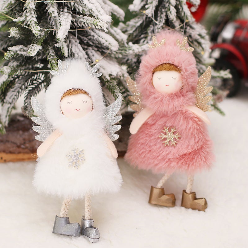 Angel with Wings Pendants Ornament Christmas Tree Hanging Sign Merry Christmas Xmas Tree Hanging Decorations DIY Xmas Party Ornaments - Image 2