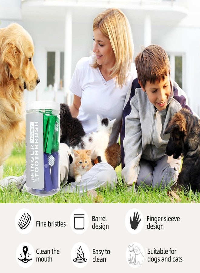 Histotree 20Pcs Dog Finger Toothbrush with Soft Nylon Bristles Dog Toothbrush Finger Dog Teeth Cleaning Tool Pet Dental Care Toothbrush for Puppies Dogs Kittens Cats - Image 5