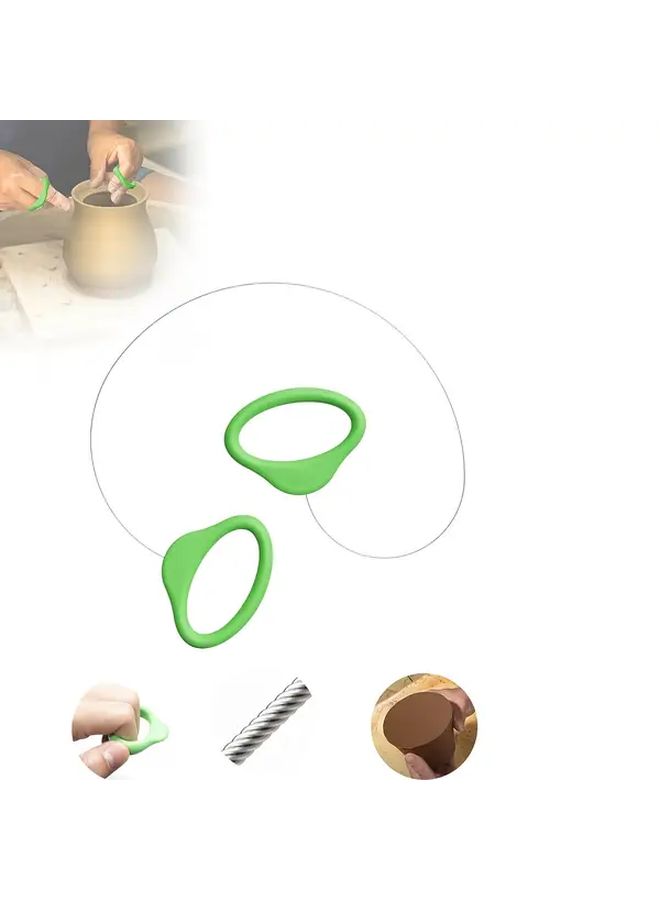 Pottery Wire Tool Clay Cutting Cutter Green Handle for Pottery Clay Artists - Image 1