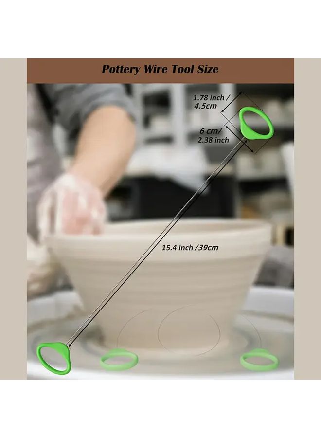 Pottery Wire Tool Clay Cutting Cutter Green Handle for Pottery Clay Artists - Image 2