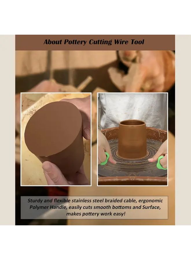 Pottery Wire Tool Clay Cutting Cutter Green Handle for Pottery Clay Artists - Image 5
