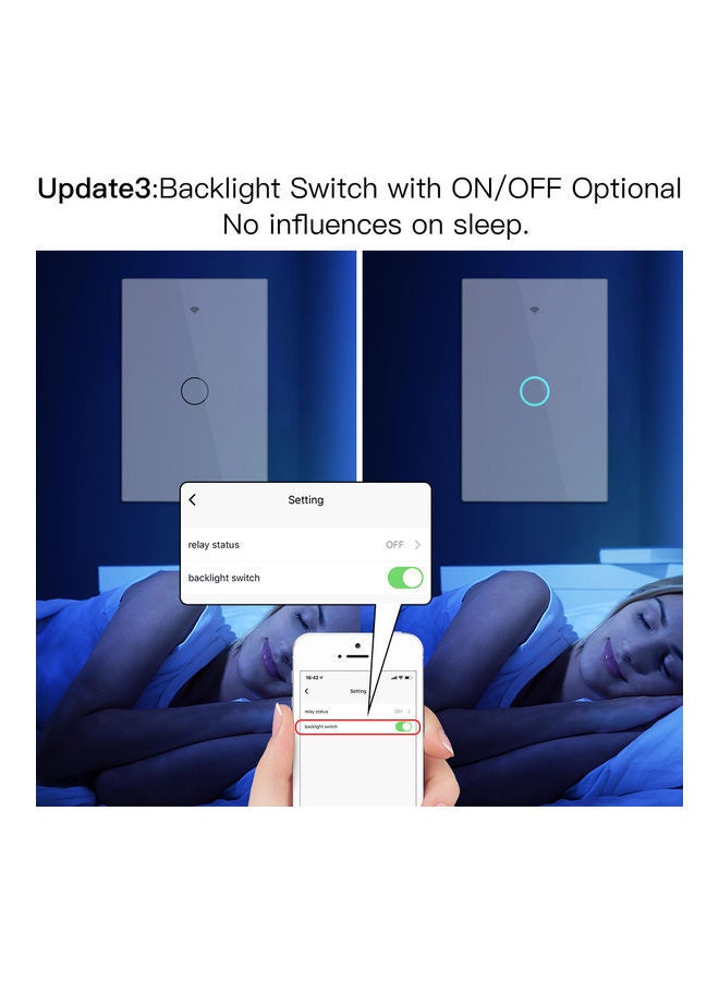 نيبمينينت سويتش ذكي بتقنية الواي فاي يعمل باللمس مجموعة واحدة أبيض - Image 3