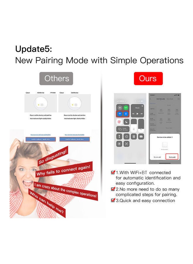 نيبمينينت سويتش ذكي بتقنية الواي فاي يعمل باللمس مجموعة واحدة أبيض - Image 2