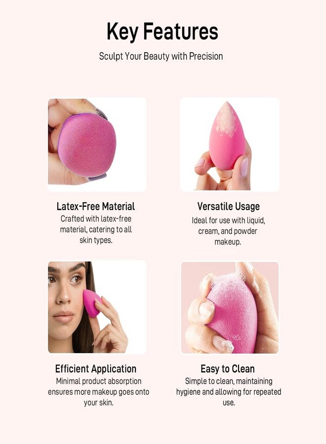 Multibrite 7 Pcs Makeup Blender Sponge Set - Soft Beauty Sponge Blender with Bottle, Suitable for Applying Foundation, Concealer, Blush and Other Makeup Products, Makeup Blending Eggs (Multicolor) - Image 3