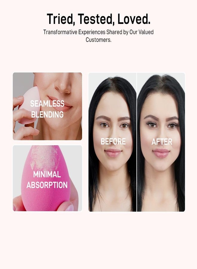 Multibrite 7 Pcs Makeup Blender Sponge Set - Soft Beauty Sponge Blender with Bottle, Suitable for Applying Foundation, Concealer, Blush and Other Makeup Products, Makeup Blending Eggs (Multicolor) - Image 4