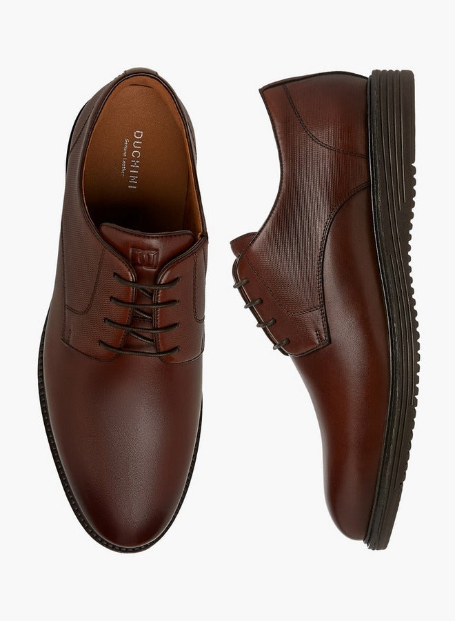 دوتشيني أحذية ديربي رجالية برباط بلون سادة - Image 3