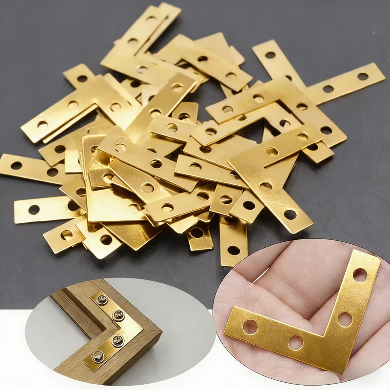 50Pcs L Shaped Corner Brackets Heavy Duty Metal Furniture Connectors for Tables and Chairs - Image 1