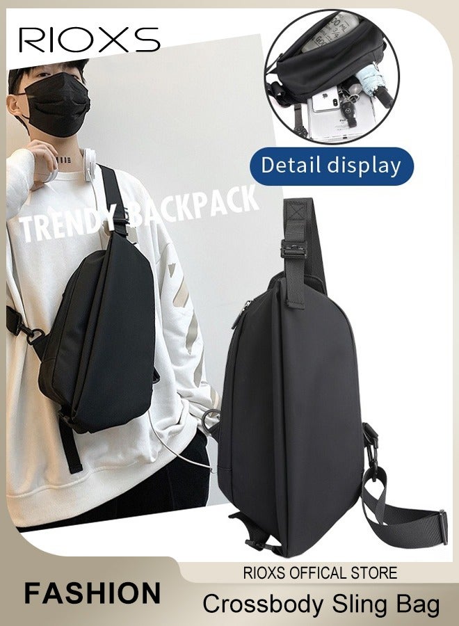 RIOXS Crossbody Sling Bag Body Chest Sling Shoulder Bag for Men Women Casual Shoulder Backpack Bag Lightweight Waterproof Daypack for Travel Hiking - Image 1