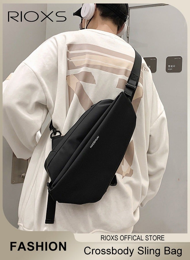 RIOXS Crossbody Sling Bag Body Chest Sling Shoulder Bag for Men Women Casual Shoulder Backpack Bag Lightweight Waterproof Daypack for Travel Hiking - Image 3