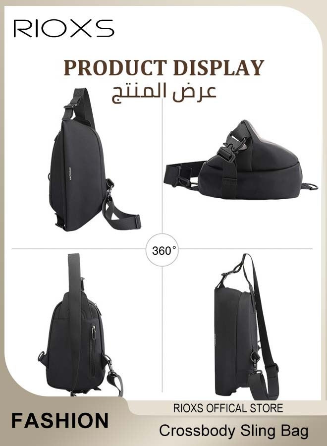 RIOXS Crossbody Sling Bag Body Chest Sling Shoulder Bag for Men Women Casual Shoulder Backpack Bag Lightweight Waterproof Daypack for Travel Hiking - Image 4