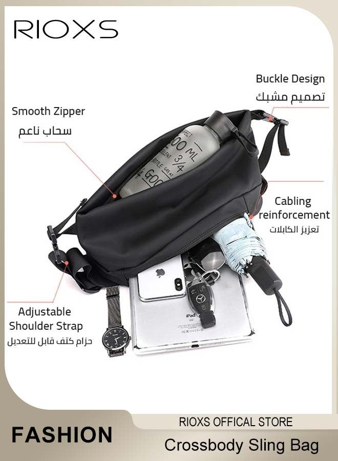 RIOXS Crossbody Sling Bag Body Chest Sling Shoulder Bag for Men Women Casual Shoulder Backpack Bag Lightweight Waterproof Daypack for Travel Hiking - Image 5