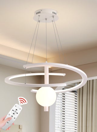YATAI Modern Modern Minimalist LED Pendant Chandelier with Remote Control,60cm Unique Ring Dimmable Height Adjustable Hanging light Fixture Chandelier for Bedroom, Living room and Restaurant 34W - pzsku/Z461A30569D2FC9EAE92BZ/45/_/1710569347/399bcb4b-3b74-455e-bd8a-269123cb059c