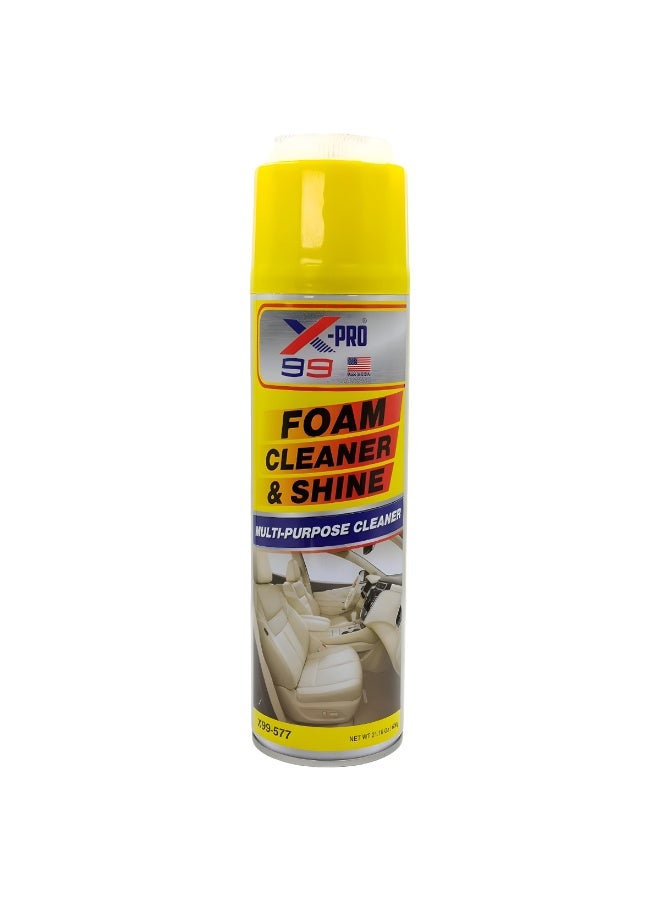 Xpro Foam Cleaner & Shine 600g – Multi-Purpose Cleaning Spray for Car Seats, Door Panels, Dashboard, Steering Wheel, Central Console, Kitchen Surfaces, Shoes and Fabric – High Foaming Action, No Water Needed, Quick Clean and Shine for Interior and Home Use - Image 3