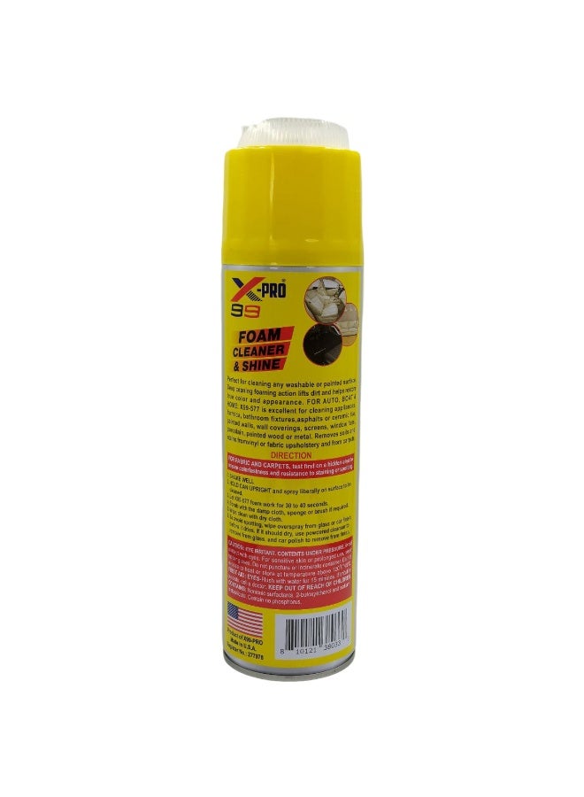 Xpro Foam Cleaner & Shine 600g – Multi-Purpose Cleaning Spray for Car Seats, Door Panels, Dashboard, Steering Wheel, Central Console, Kitchen Surfaces, Shoes and Fabric – High Foaming Action, No Water Needed, Quick Clean and Shine for Interior and Home Use - Image 4