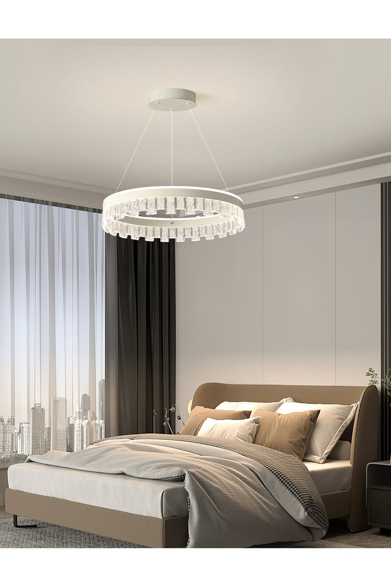 إرنيا الثريا الحديثة ذات LED 50 50 W، مع ضوء قابل للتعديل، مع ثريات دائرية دائرية تبلغ مساحتها 19.7 بوصة مع جهاز التحكم عن بعد، تنطبق على غرفة المعيشة في غرفة الطعام في غرفة الطعام - Image 2