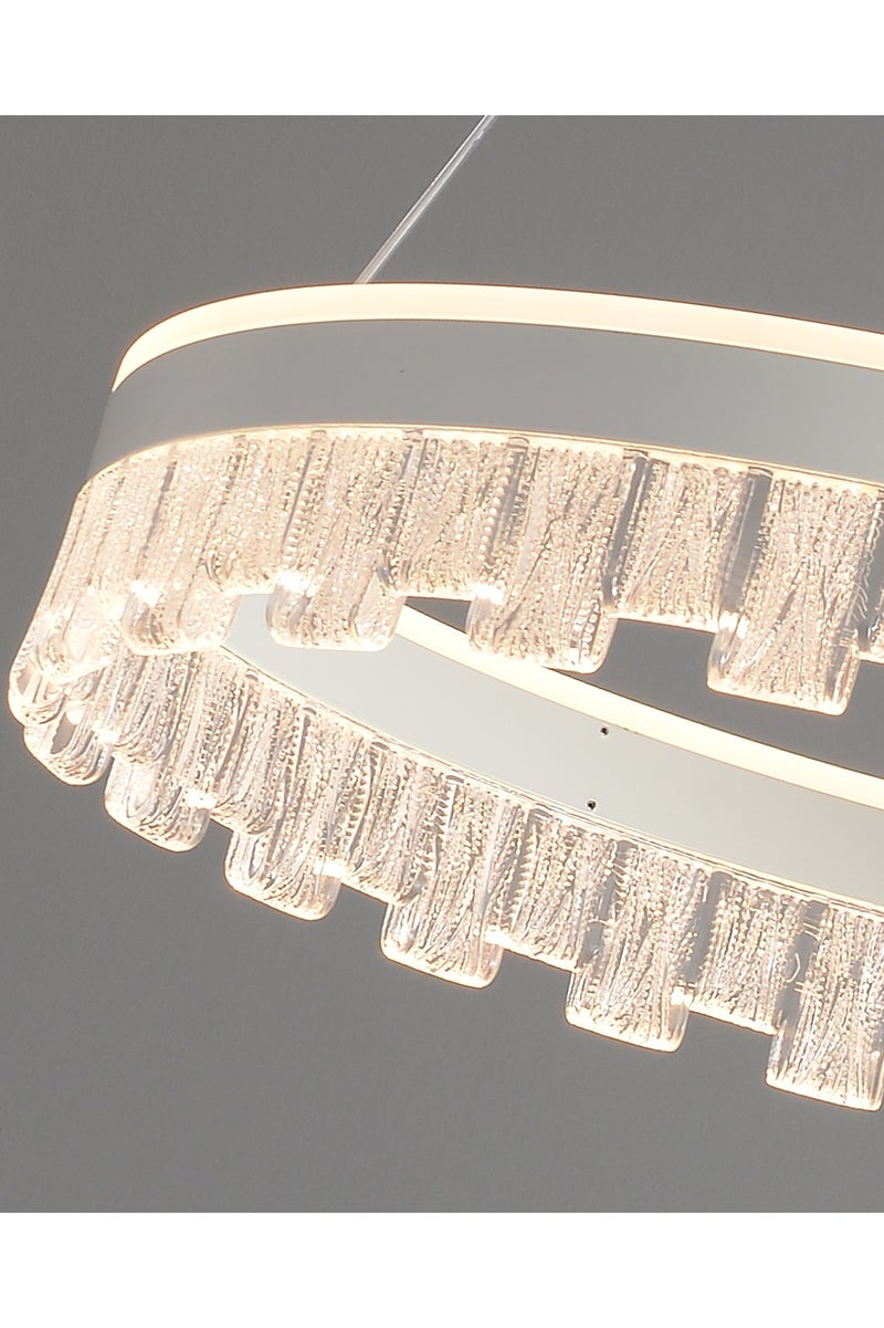 إرنيا الثريا الحديثة ذات LED 50 50 W، مع ضوء قابل للتعديل، مع ثريات دائرية دائرية تبلغ مساحتها 19.7 بوصة مع جهاز التحكم عن بعد، تنطبق على غرفة المعيشة في غرفة الطعام في غرفة الطعام - Image 4