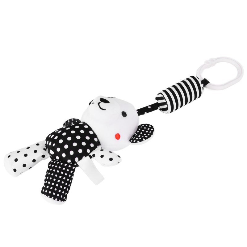 Baby Hanging Rattle Toys Black and White Stripe Stroller Plush Wind Chimes Toys for Infants Car Bed CribCow - Image 5