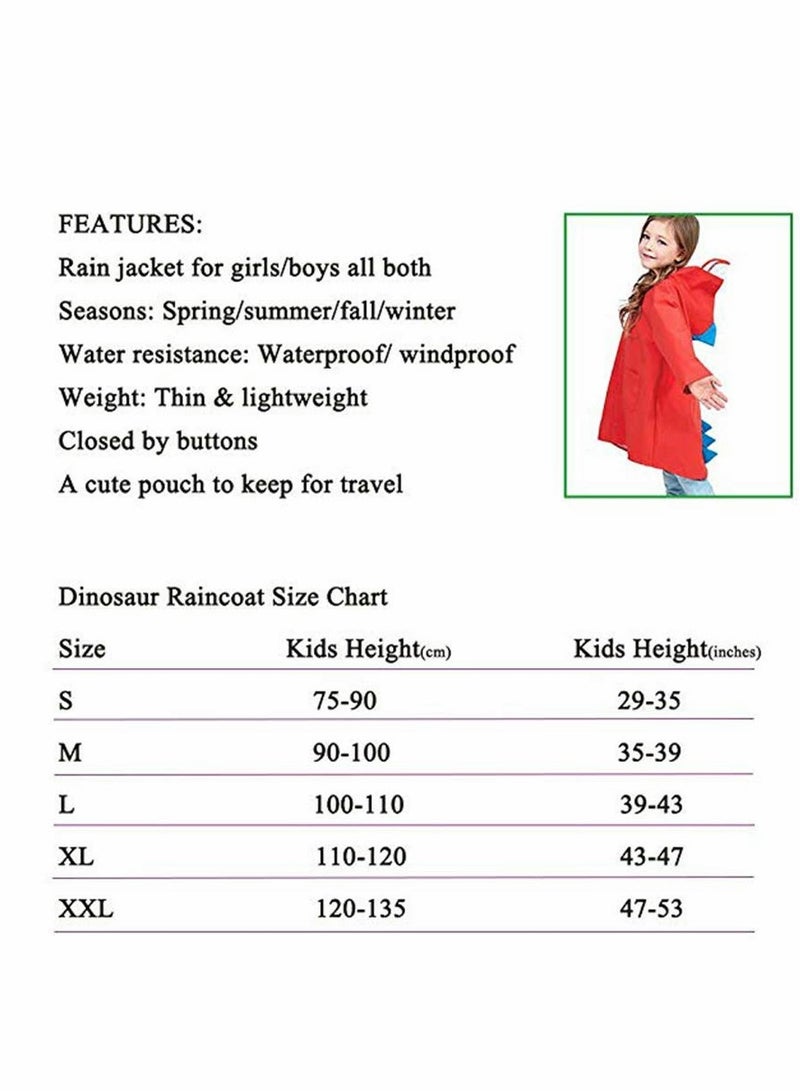 Children Raincoats, Kids Cartoon Raincoat Children's, Reusable Raincoat with Hoods Hat and Sleeves Rain Cloak Perfect for Protect Your Child Size L - Image 2