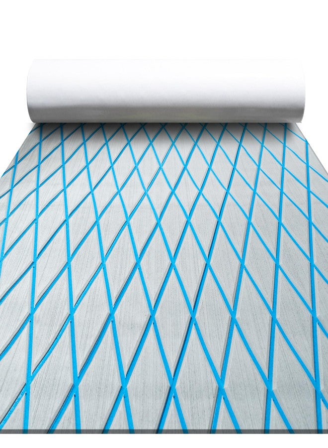 FOCEAN Boat Flooring EVA Foam Boat Decking Marine Flooring Marine Carpets for Boats Kayak Swimming Pools, 94.5"'x 15.7'', Grey with Blue Lines - Image 1