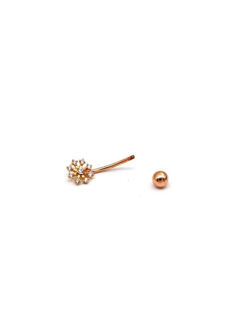 Gold Zone Real Gold Star Rose Gold Belly Navel Piercing  - Image 3