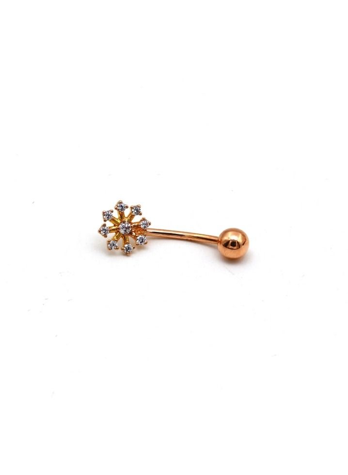 Gold Zone Real Gold Star Rose Gold Belly Navel Piercing  - Image 1