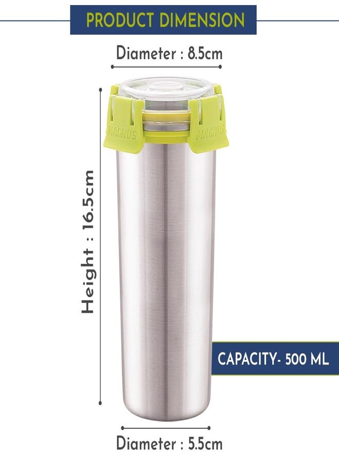 Magnus Stainless Steel Matte Klip Lock Tumbler with Lid - 500ml | Leak-Proof & Airtight Bottle - Ideal for Travel, Office, Kids | Perfect for Juice, Buttermilk - Image 3