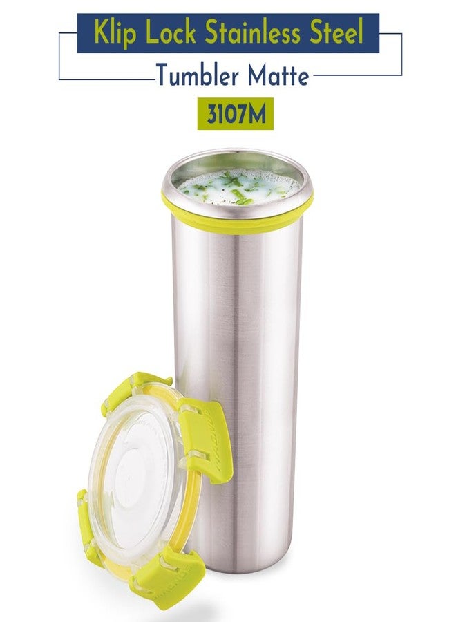 Magnus Stainless Steel Matte Klip Lock Tumbler with Lid - 500ml | Leak-Proof & Airtight Bottle - Ideal for Travel, Office, Kids | Perfect for Juice, Buttermilk - Image 2