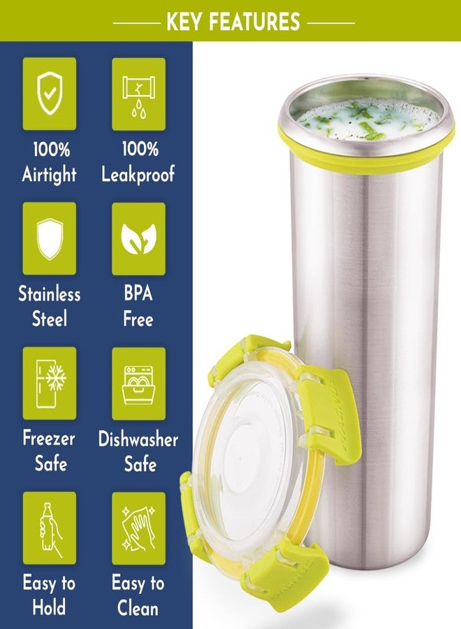 Magnus Stainless Steel Matte Klip Lock Tumbler with Lid - 500ml | Leak-Proof & Airtight Bottle - Ideal for Travel, Office, Kids | Perfect for Juice, Buttermilk - Image 4