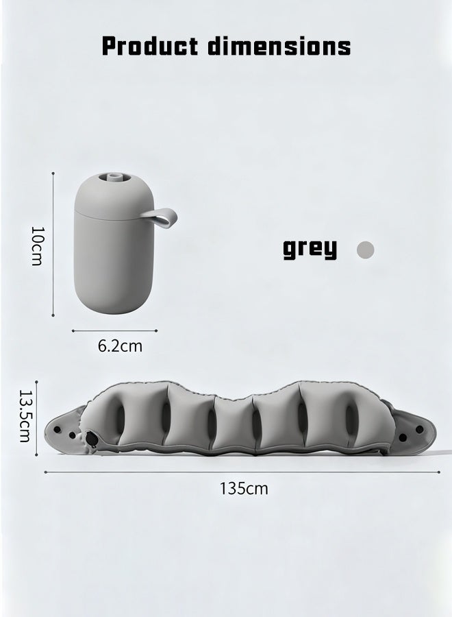 وسادة رقبة للسفر، وسائد سفر للطائرات، وسادة ضغط قابلة للنفخ محمولة على شكل حرف U، وسادة طيران قابلة للتعديل، وسادة رقبة قابلة للنفخ خفيفة الوزن للغاية، دعامة تعبئة هواء قابلة للتعديل، مزودة بصندوق تخزين قابل للنفخ 2 في 1، مناسبة للطائرات، والسكك الحديدية عالية السرعة، والأماكن الخارجية، قابلة للطي، تحمي الرقبة، غير ملتوية، وسادة نوم - Image 2
