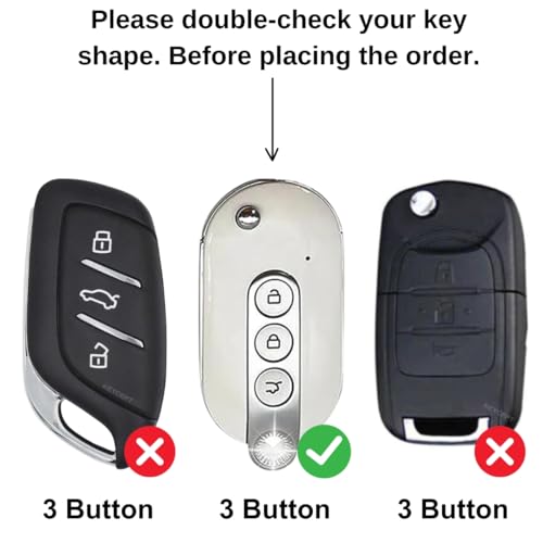KEYCEPT Metal Alloy Key Cover Compatible for MG Comet EV Electric 3 Button Flip Key with Keychain (Short Keychain). - Image 2