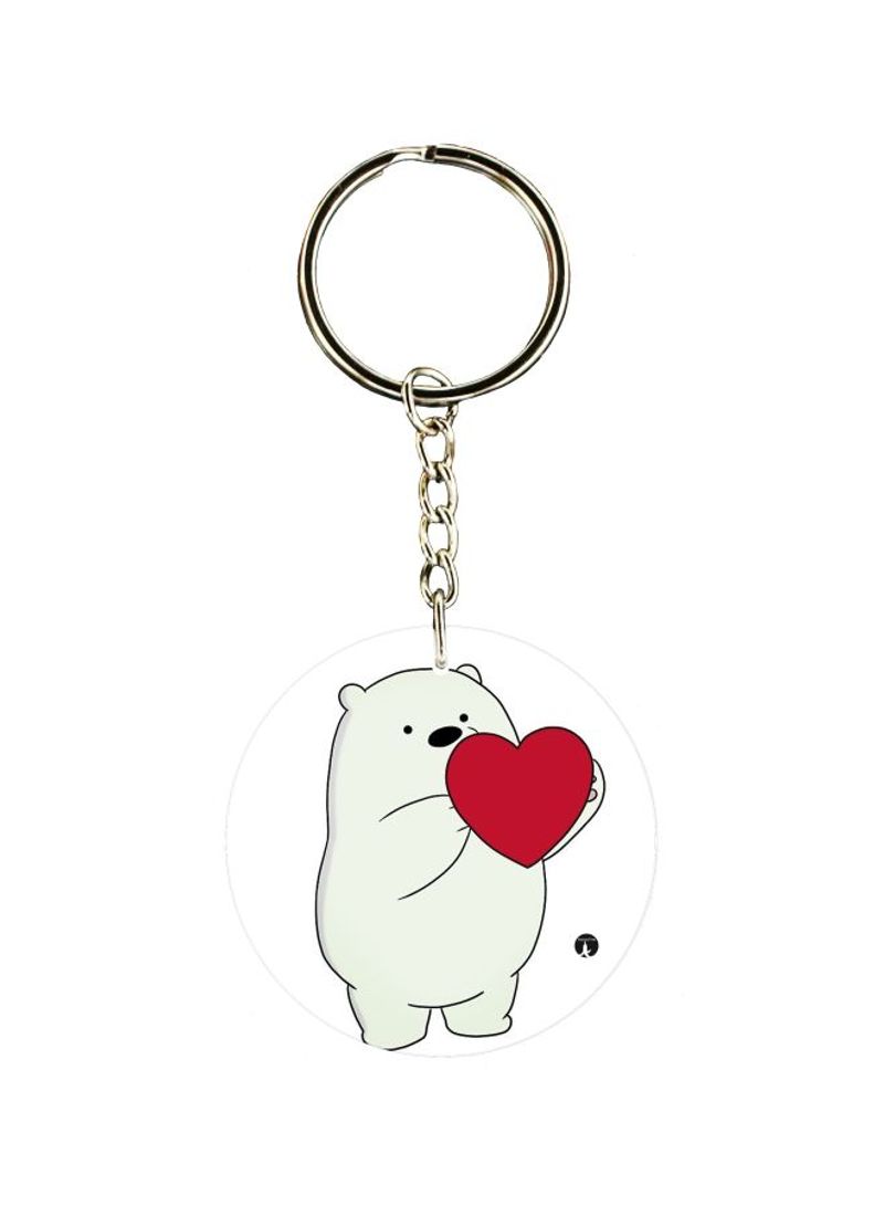 Bear Printed Single Sided Keychain