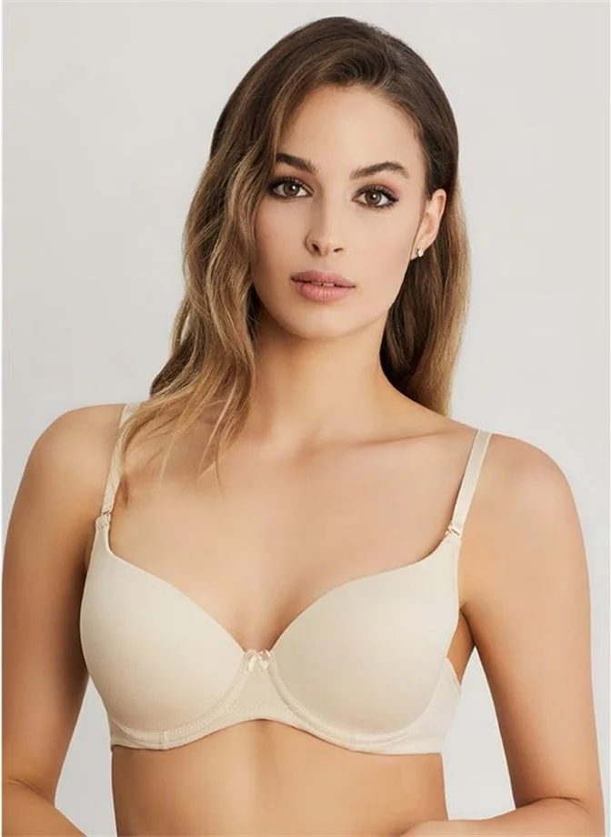 Eros ERSK111 Daisy Eared Semi Push-Up Single Bra - Skin