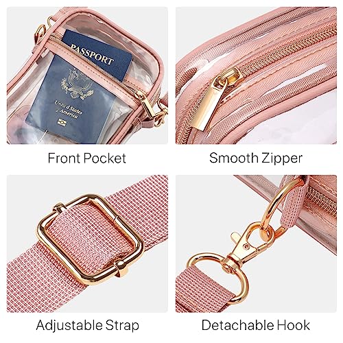 PACKISM Clear Purses for Women Stadium - Clear Bag Stadium Approved Crossbody Bag for Concerts Sports Festivals Events Game Day, Mini Rose Pink - Image 5