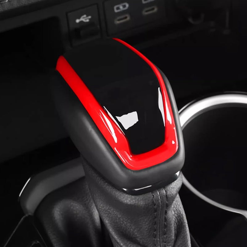 Hyorabyn إكسسوارات سيارة مناسبة لتويوتا هايلاندر 2020~2023 وتويوتا RAV4 2019-2023 غطاء رأس مقبض ذراع تغيير السرعات ABS أحمر - Image 5