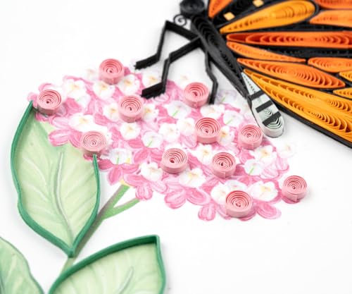 Quilling Card Handmade Quilled Monarch Milkweed Butterfly Greeting Card – 6x6 Inch Blank Card with Envelope – Fair Trade Verified – Unique Paper Art Keepsake for Any Occasion - Image 3