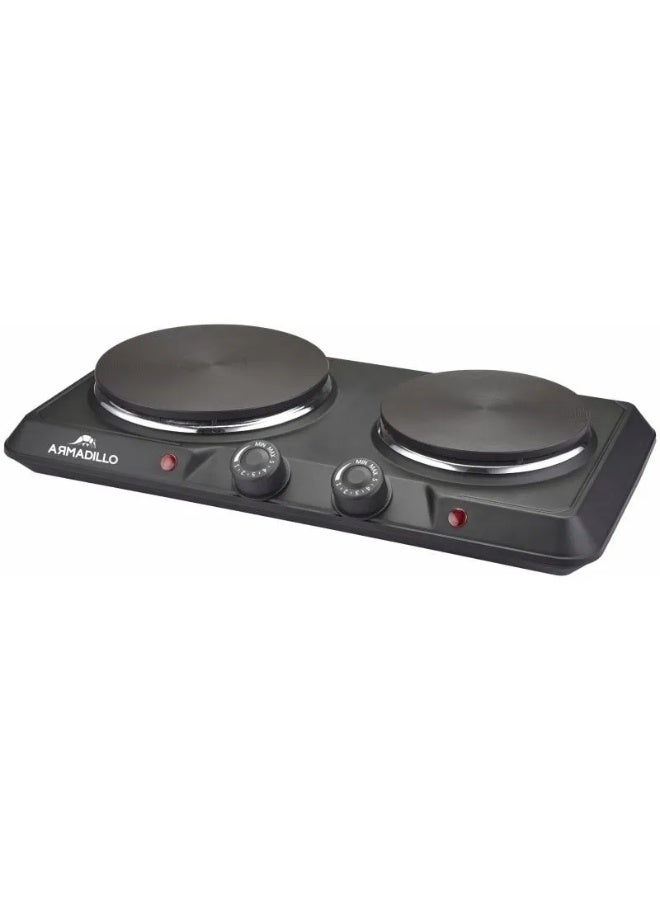 مسطح تسخين كهربائي ارماديللو، 2 شعلات، 2250 وات، اسود - ARM-SDA-HP-BK-0000