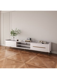 Home Box Pearl 2 Metre Sintered Stone TV Unit for TVs up to 75 inches 200 x 50 x 40 cm  - Image 1