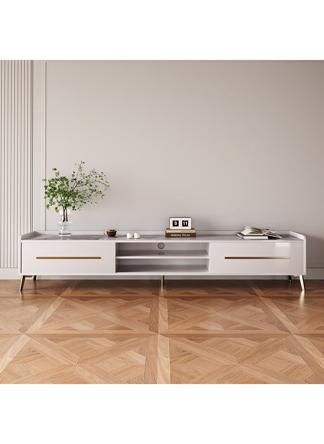 Home Box - Pearl 2 Metre Sintered Stone TV Unit for TVs up to 75 inches 200 x 50 x 40 cm - Image 1