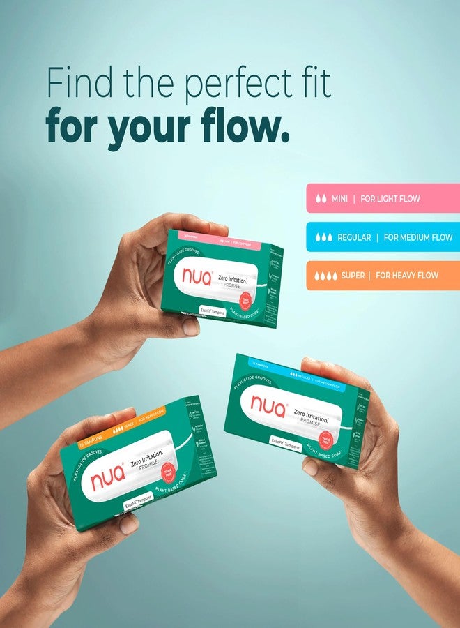 Nua EaseFit Tampons for Light Flow | 16 Tampons | Gynaecologically Tested | Hypoallergenic | Rapid Absorption Core | Leak-Proof Protection - Image 5