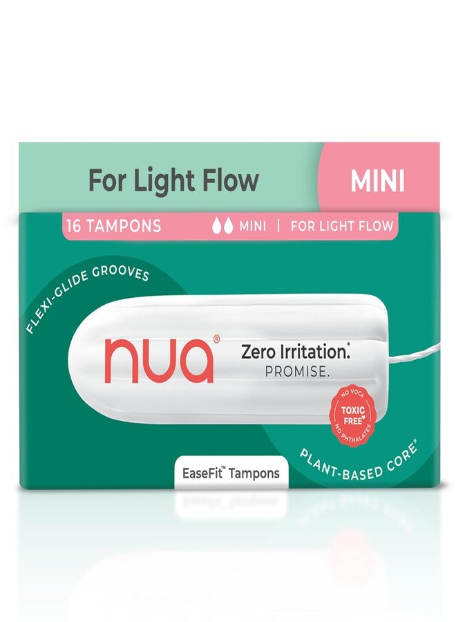 Nua EaseFit Tampons for Light Flow | 16 Tampons | Gynaecologically Tested | Hypoallergenic | Rapid Absorption Core | Leak-Proof Protection - Image 1