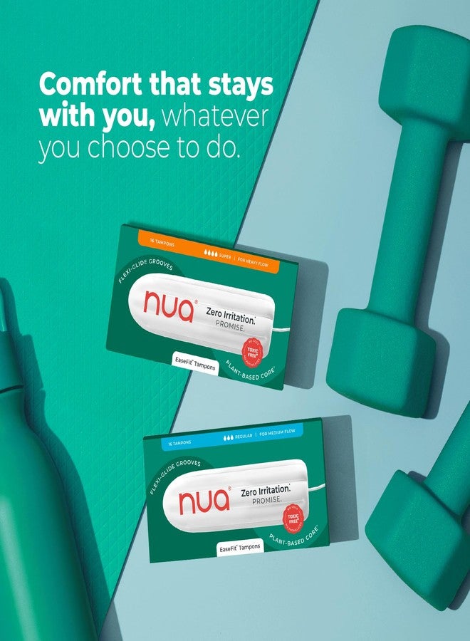 Nua EaseFit Tampons for Light Flow | 16 Tampons | Gynaecologically Tested | Hypoallergenic | Rapid Absorption Core | Leak-Proof Protection - Image 4