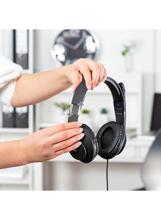 Hama Renewed - HS-USB300 Wired Headphones with Microphone -Black - Image 3