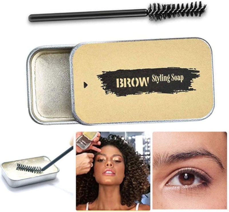 Eyebrow Gel, Eyebrow Soap Kit, Eyebrow Pomade, Eyebrow Gel Clear, Brows Styling Soap, Long Lasting Waterproof Smudge Proof Eyebrow Styling Pomade for Natural Brows