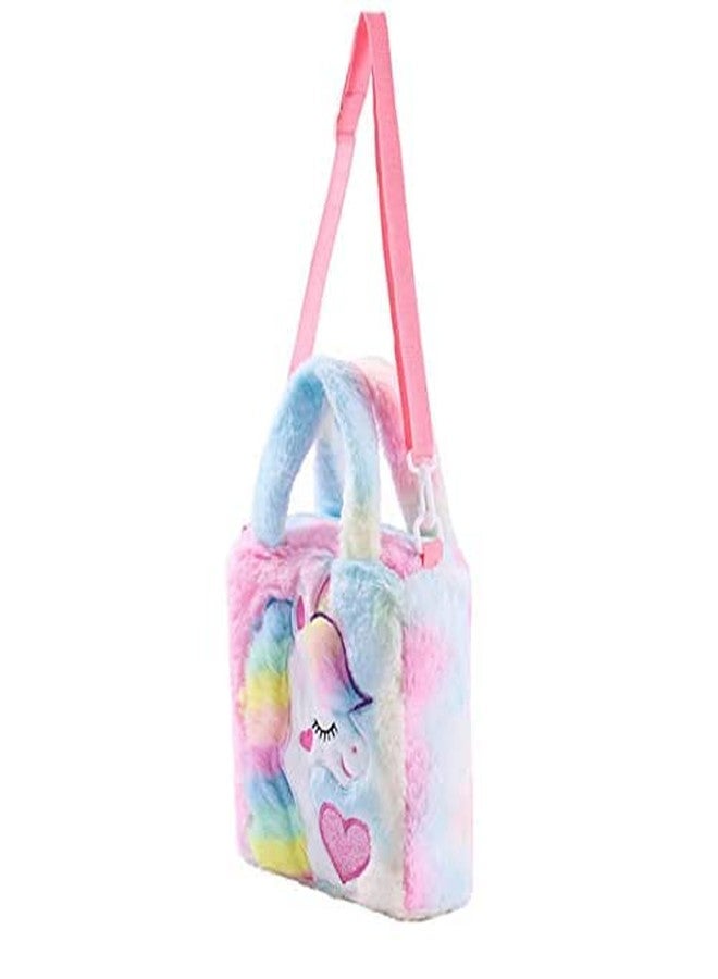Firstdemand Unicorn Sling Bags for Girls Unicorn Fur Sling Bag Side shoulder Bag Stylish Soft Fur Unicorn Bag for Kids Coin Bag for Girls Teens Women - Image 2