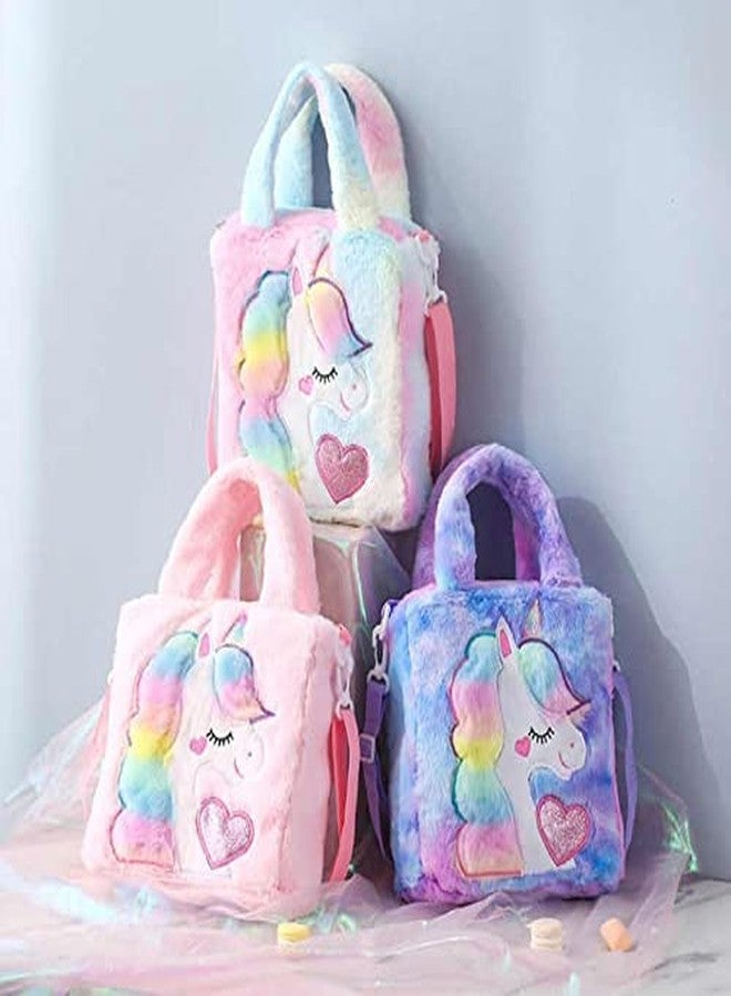 Firstdemand Unicorn Sling Bags for Girls Unicorn Fur Sling Bag Side shoulder Bag Stylish Soft Fur Unicorn Bag for Kids Coin Bag for Girls Teens Women - Image 5