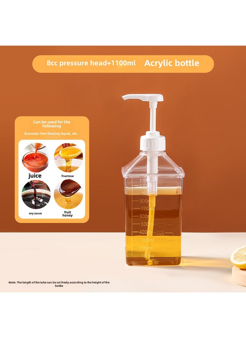 1 x 5 pcs Manual Press Sugar Dispenser Large Capacity Milk Tea Shop [PC] 8cc +1100ml acrylic bottle body 