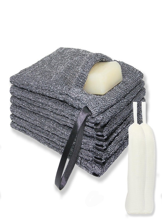 Gotpgoda 8 Pack Soap Bags - 6 Pcs Soap Saver Pouch & 2 Pcs Soap Foaming Net, Soap Pocket for Deep Exfoliating Body Scrubber for Bath or Shower - Image 1