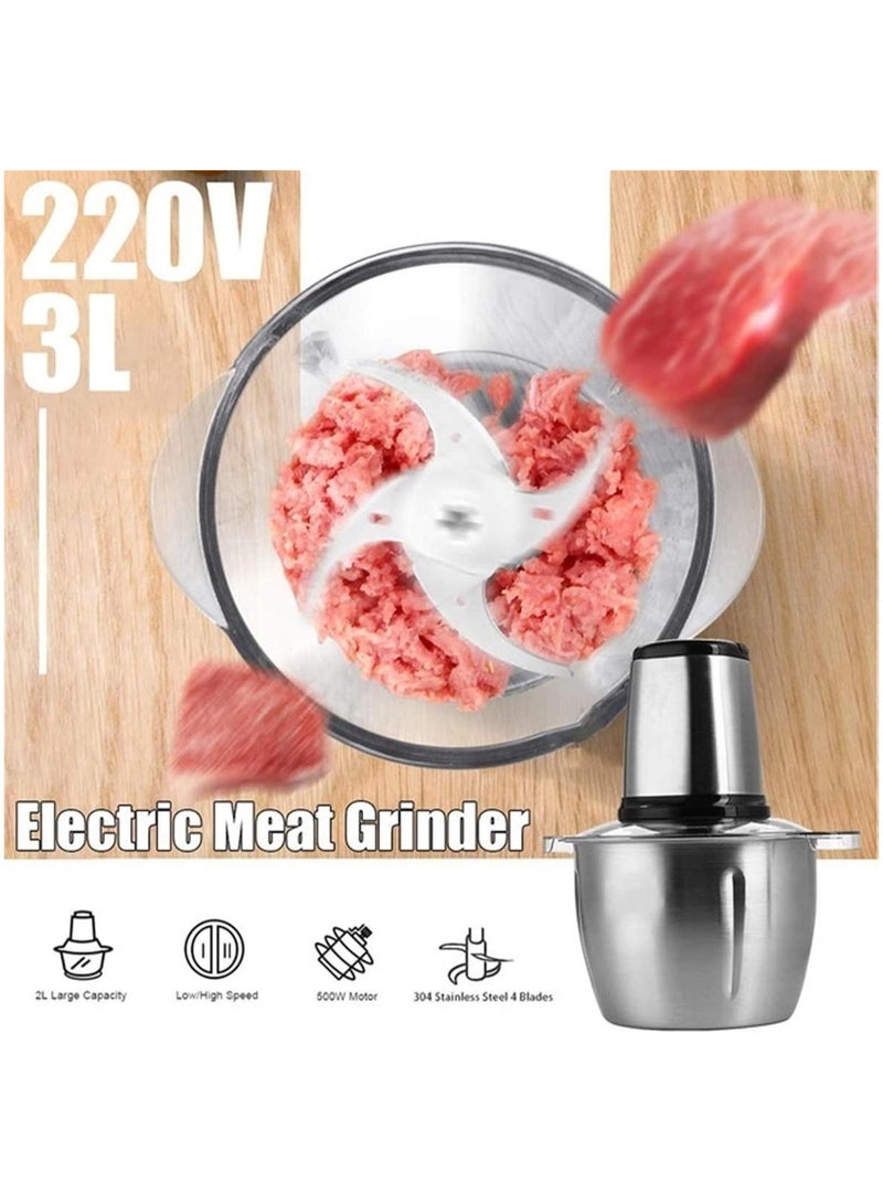 DubaiGallery Cooking Food Chopper And Automatic Multifunction Meat Mincer And Food Processor Machine 3L And Stainless Steel Electric Grinder, Blender, Mixer, Chopper - Image 2