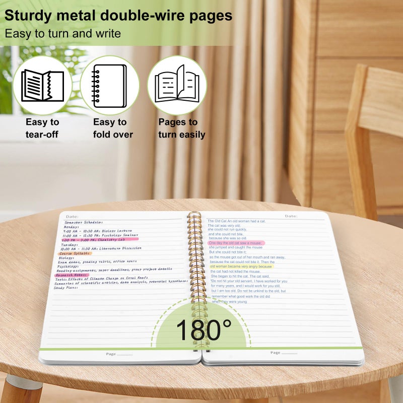 Utron Spiral Notebook For Women & Men  2Pcs Spiral Journal Notebooks  5.9 X 8.3  College Ruled Notebook For Work Notes  Journal Writing  And Daily Life Entries (Green) - Image 5